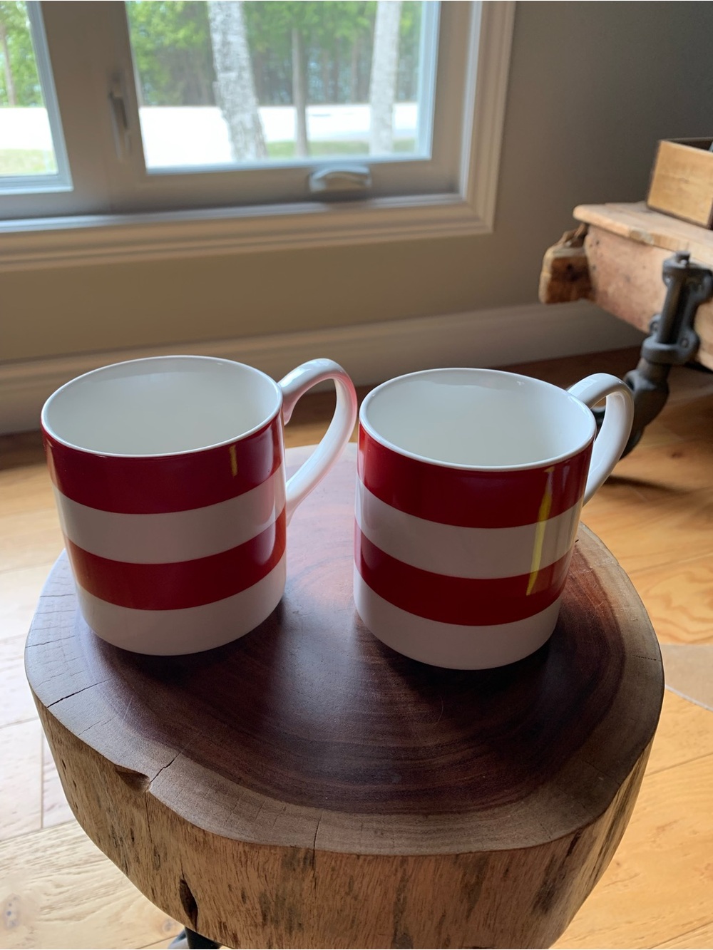 Pick Any 3 ITEMS FOR $10 - Hudson’s Bay Red and White Stripe Ceramic Coffee Mugs